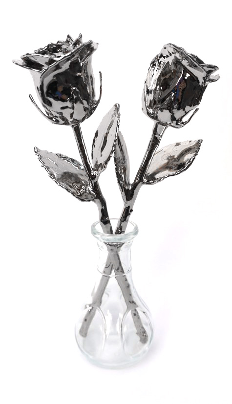 small platinum roses