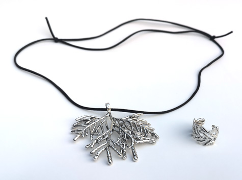 Silver Covered Coral Jewelry for 35th Anniversary Gift