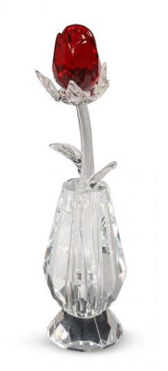 red bud crystal rose in vase