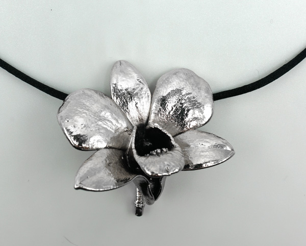 Real Orchid Silver Preserved Pendant