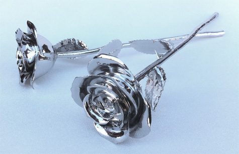 White Gold Roses on Side White Gold Roses on Side